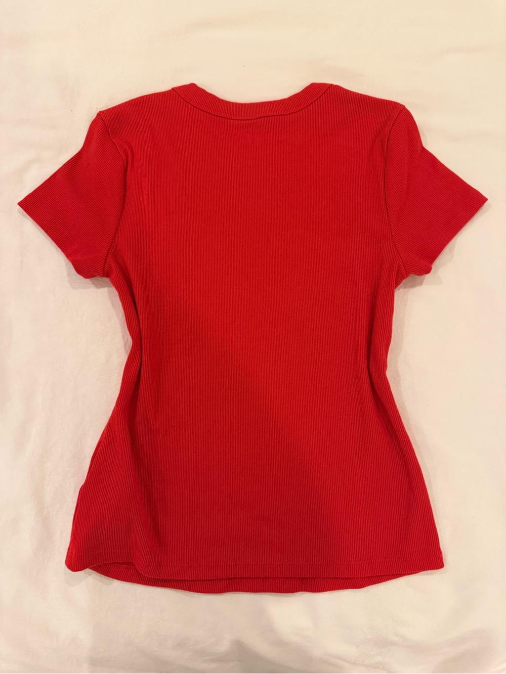 Old Navy Red Ribbed Short-Sleeve Tee - Picture 2 of 2